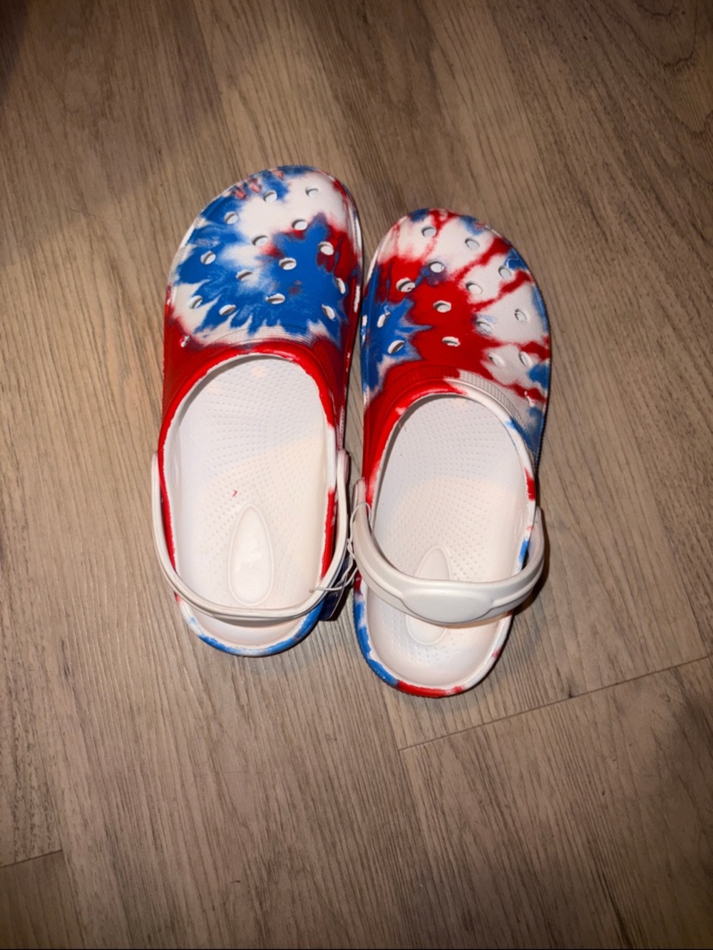 Tie-Dye Slip-On Sandals for Women - Red White Blue